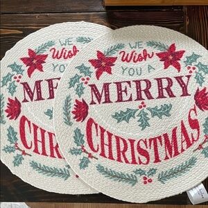 St. Nicholas Square Red and Green Christmas Placemats
